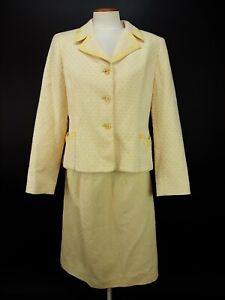 Le Suit Petite Suit Dress Yellow Spring Jacket Skirt Set Womens 8 Petite