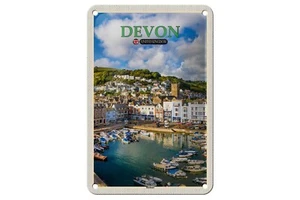 Blechschild 18 x 12 cm Urlaub Reise Schild: Devon United Kingdom Harbour - Bild 1 von 1