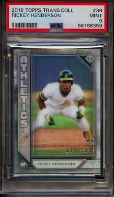 RICKEY HENDERSON 2019 TOPPS TRANSCENDENT COLLECTION ICONS #38 PSA 9 MINT /100 - Image 1 of 3