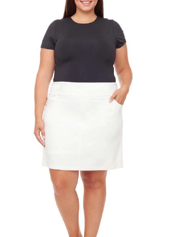 S.C.& CO Women's 360° Tummy Control Skort Front Pockets White XXL (18)