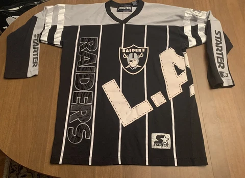 Vintage 90’s Starter LA Raiders Hockey 3/4 Sleeve Vintage cotton Jersey medium M Cover