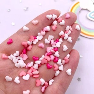 Mix of 200 Pink Rose White Heart Love Beads Manicure Nail Art Flatback Appliques - Imagen 1 de 6