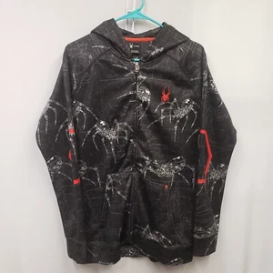 Spyder Jacket Hoodie Boys X-Large Black All Over Print AOP Mechanical Spiders - Picture 1 of 15