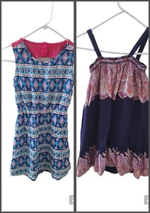 Girls Summer Dress Lot Of 2 Size 7 Gap Childerens Place Sleeveless Colorful Fun - Picture 1 of 9