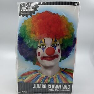 Jumbo Clown Wig  Adult Size Multicolored
