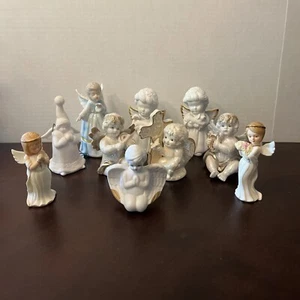 Mixed Lot Of 10 Vintage Christmas Angel Bell Trinket Box & Figurines 3.5”-5.5” - Picture 1 of 22