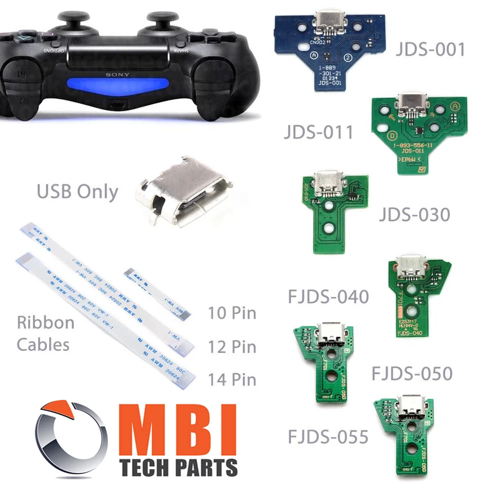 PS4 Controller Replacement Charging Port Socket Circuit Board Ribbon Cable Flex