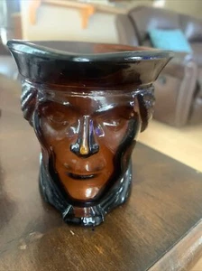 Vtg  Avon President Thomas Jefferson Head Colonial Brown Glass Cup Vase - Picture 1 of 5