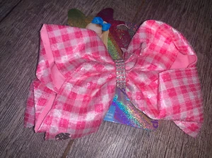 JoJo Siwa pink plaid rhinestone checkered white gingham nwt - Picture 1 of 3