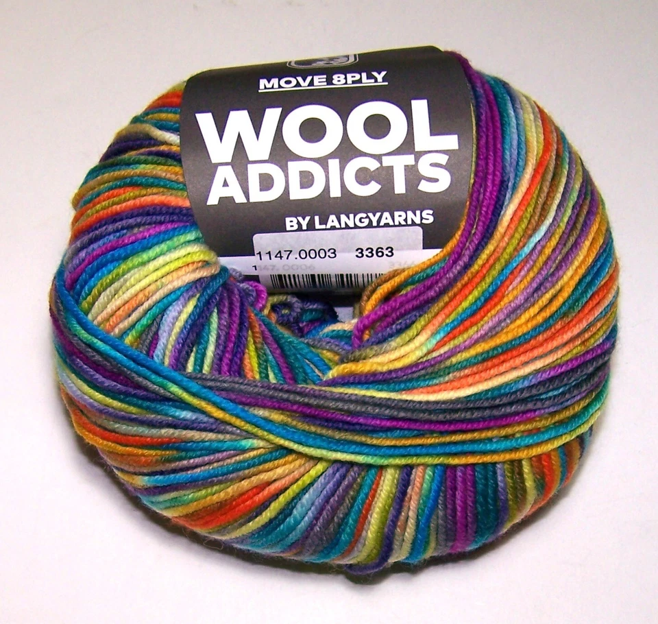 325 yards Lang Wool Addicts MOVE 8ply Merino Superwash Worsted Wool Yarn #0003 - Image 1 of 1