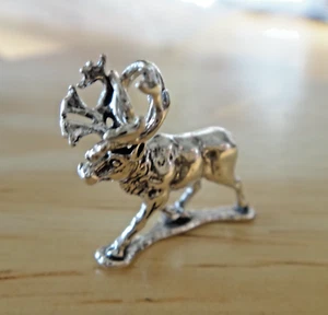 Sterling Silver 3D 17x20mm 4 gram Realistic Caribou Elk Deer Charm - Picture 1 of 4
