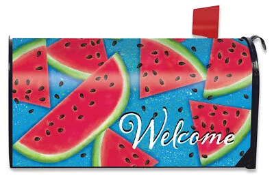 BRIARWOOD LANE Watermelon Welcome Summer Magnetic Mailbox Cover Picnic Fruit Slices Standard