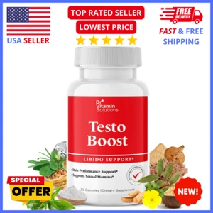 Men's Max Strength Test Booster – Vitality, Power & Drive Formula 60ct - Picture 1 of 8