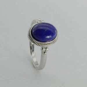 Talla 6 - Anillo Natural - Azul Ovalado LAPISLÁZULI - PLATA ESTERLINA 925 #25 - Imagen 1 de 4