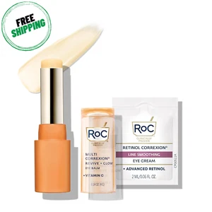 Roc Multi Correxion Revive + Glow Vitamin C Eye Balm 0.14 Oz, With Eye Cream - Picture 1 of 6