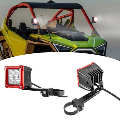 40W 3'' LED Light Pods A-Pillar Mount Kit For Yamaha Wolverine RMAX2/RMAX4/X2/X4 - Image 1 of 4