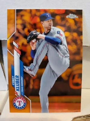 Corey Kluber 2020 Topps Chrome #41 True Orange Refractor 24/25 Rangers - Image 1 of 2
