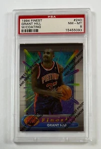 1994 Finest #240 Grant Hill with Coating PSA 8 NM-MT GC26-5093 - Picture 1 of 2