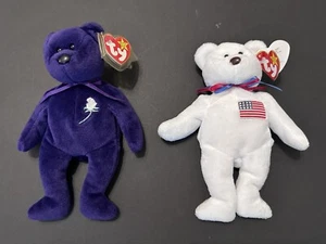 Beanie Baby - PRINCESS Diana Bear And Libearty - Picture 1 of 5