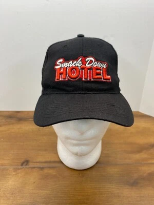 Vintage WWF WWE The Rock Hat Smack Down Hotel The Rock 1998 Black Titan Sports - Image 1 of 4