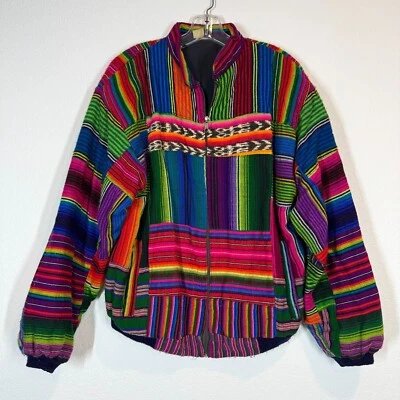 Sudadera Chaqueta Vintage Patchwork Grande Años 80 Boho Algodón Guatemala Colorida Foto 1 de 4
