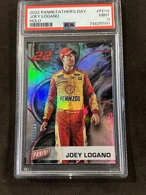 PSA 9 2022 Panini Fathers Day JOEY LOGANO Silver Holo /199 Sp NASCAR - Image 1 of 4