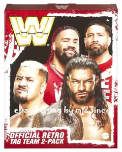 MATTEL WWE RETRO BLOODLINE 4-PACK ROMAN REIGNS SOLO SIKOA JIMMY & JEY USO FIGURE - Picture 1 of 3
