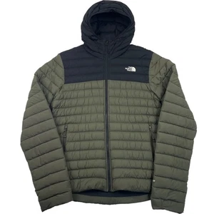 The North Face Hooded Puffer Jacket Insulated 700 Fill Green Black Mens Small - Picture 1 of 7