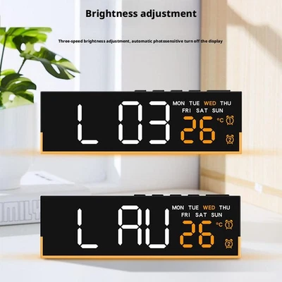 Digital LED Alarm Clock, Electronic Desktop Clock with Display Temperature D7G9 - Image 1 of 4