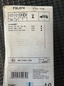 Citroen Xantia 1.6 1.8 1.9 2.0 Brake Pads Ferodo FSL 874 - Picture 1 of 6