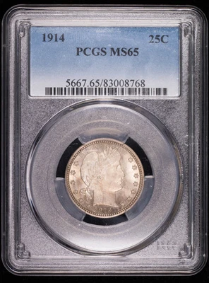 1914 P Quarter Dollars Barber or Liberty Head PCGS MS-65 - Image 1 of 4