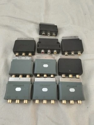 10 Genuine Microsoft Xbox 360 Original SCART Composite RCA AV Adapter - Image 1 of 4