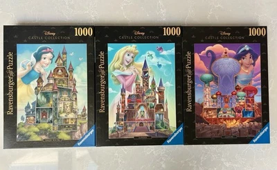 Ravensburger 1000 *PUZZLE BUNDLE* Disney Castle Collection- Snow White, Aurora.. - image 1 of 4