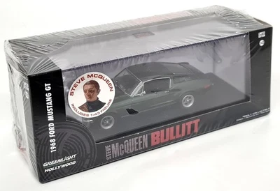Greenlight 1/43 Bullitt 1968 Ford Mustang GT McQueen Figure Diecast Model Car - Image 1 of 4