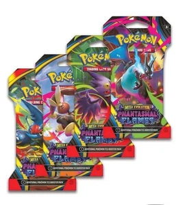 Pokemon Mega Evolution Phantasmal Flames 4x Sleeved Booster Pack Art Set - Bild 1 von 1
