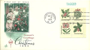 FDC 1254a-57a - Tagged Christmas Issue - 11/10/64 - Washington, DC - Art Craft - Picture 1 of 1