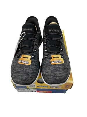 Women's Skechers Summits Dazzling Haze Slip-Ins Sneakers, Black/White, 6 Wide - Image 1 of 4