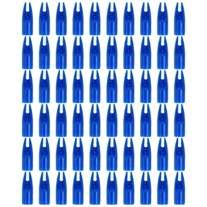 60Pcs 7mm Archery Arrows Nocks Plastic Glue on Arrow Nock Blue - Picture 1 of 3