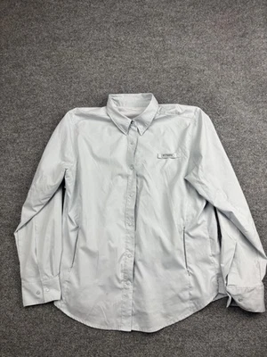 Camisa Columbia PFG Mujer Grande Gris Manga Larga Ventilada Pesca Frente a Presión Foto 1 de 4