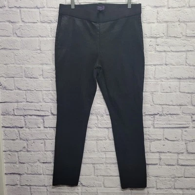 NYDJ Black Waxed Leggings Size 12P Stretchy Shiny Career Cleangirl Dark Academia - Image 1 of 4