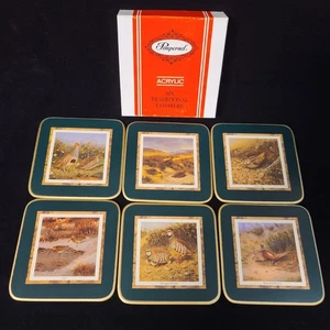Juego de 6 Posavasos Pimpinela Trasero de Corcho - Pájaros de Juego - Hecho en Inglaterra - Imagen 1 de 12