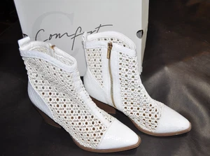 Bequeme weiße Damen-Stiefeletten mit Reißverschluss Größe 9 im Karton. Sehr guter Zustand - Bild 1 von 8