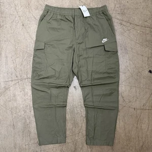 NWT Mens Nike Cargo Style Pants 2XL Green Standard Fit Tapered Leg - Picture 1 of 10