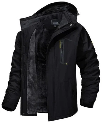 Men's Waterproof Winter Jacket Warm Winter Coat Outdoor Ski Snow Hooded Jackets - Image 1 of 4