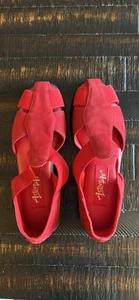 ActiveAir rote Damen-Ledersandalen Größe 6,5 M bequeme Slipper Freizeitschuhe - Bild 1 von 8