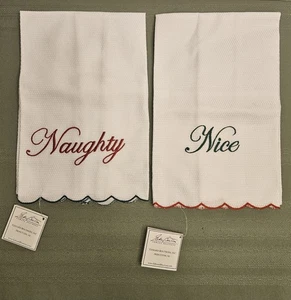 2 toallas de té bordadas a mano Edward Boutross para invitados de Navidad traviesas y bonitas - Imagen 1 de 10