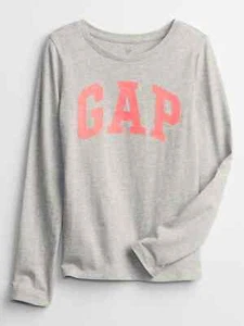 NWT Gap Kids Girls Logo T-Shirt Top  gray pink glitter  u pick size - Picture 1 of 1