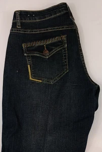 Flavour by Bubblegum Women Ladies Jeans Size 8 Dark Denim Low Rise Flare - Picture 1 of 9