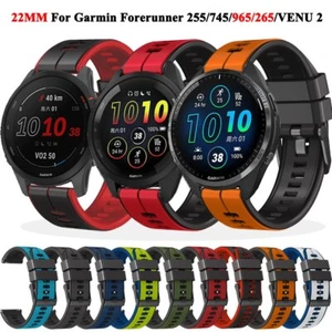 22mm Watch Strap For Garmin Forerunner 255 M 965 265 745 Silicone Band Venu 2 4 - Picture 1 of 42