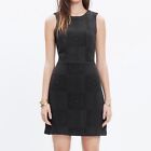 Madewell Textured Checkered Afternoon Quilted Dress Black Size 2 Euc